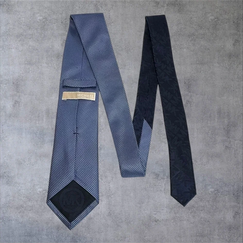 Michael Kors Necktie Lot‎ Mens OS Blue/Striped/Orange 3 Piece Silk Mixed Lot Set